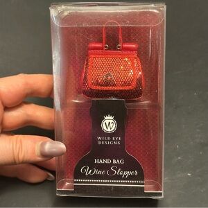 Red Handbag Wine Stopper. Great gift. Bar accessories. Bachelor. Bridal shower